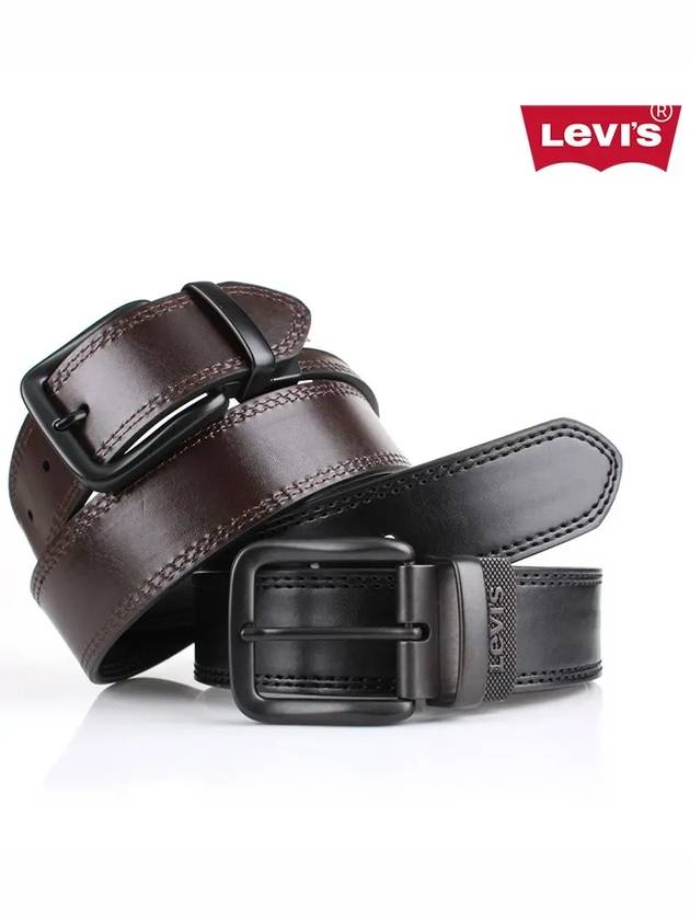 Reversible Leather Black Brown - LEVI'S - BALAAN 2