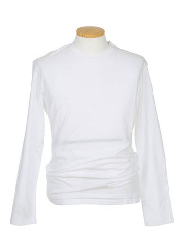 Unisex PBJT63S A504S 03 Long sleeve straight tee White lightning Slim regular - NEIL BARRETT - BALAAN 1