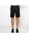 Men's Wappen Patch Pocket Bermuda Cargo Shorts Black - STONE ISLAND - BALAAN 5