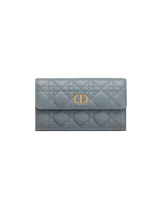 Caro Cannage Flap Long Wallet Cloud Blue - DIOR - BALAAN 1