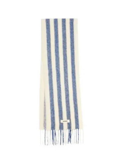 Carro Mohair Alpaca Muffler White Blue - JACQUEMUS - BALAAN 2