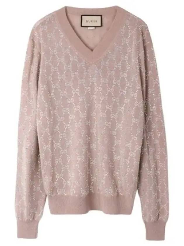 GG Crystal Wool Knit Top Pink - GUCCI - BALAAN 2