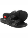 Gracie Buckle To Bar Leather Slippers Black - FITFLOP - BALAAN 3