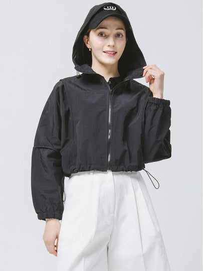 Golf Hooded Anorak Crop String Black Wind Jumper DO2232WB01 - DOYOUKNOWMC GOLF WEAR - BALAAN 2