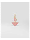 Saffiano Leather Triangle Logo Key Holder Petal Pink - PRADA - BALAAN 1