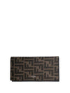 FF Fabric Long Wallet Brown - FENDI - BALAAN 1