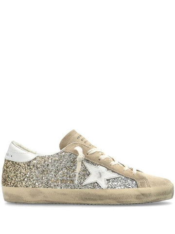 Golden Goose Super-Star Classic With List Glitter Upper Suede Toe And Tongue Leather Star And Heel Shoes - GOLDEN GOOSE - BALAAN 1