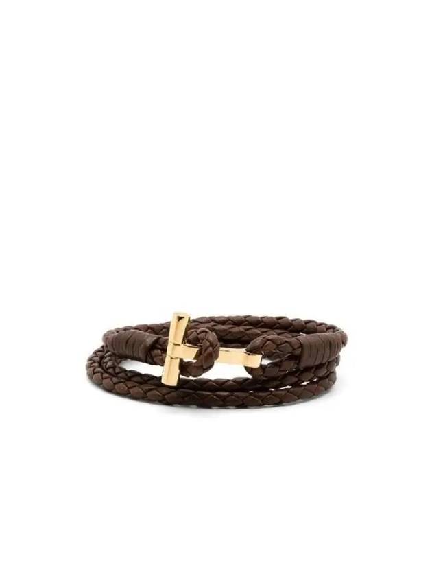 T Logo Plaque Bracelet Tan - TOM FORD - BALAAN 2