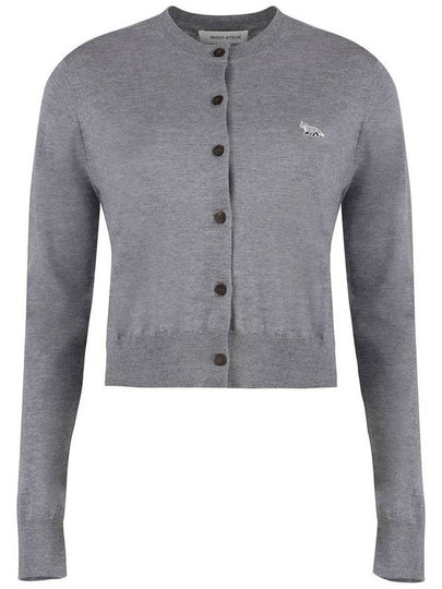 Baby Fox Patch Regular Cardigan Grey Melange - MAISON KITSUNE - BALAAN 2