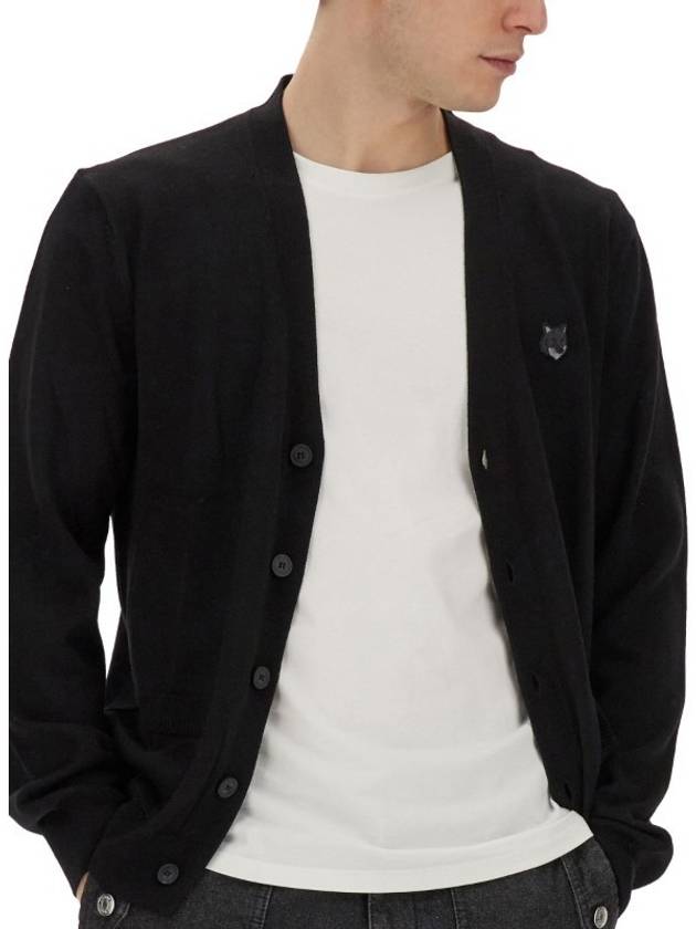 Bold Fox Head Patch Regular Cardigan Black - MAISON KITSUNE - BALAAN 5