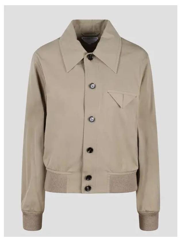 Button Cotton Jacket Beige - BOTTEGA VENETA - BALAAN 2