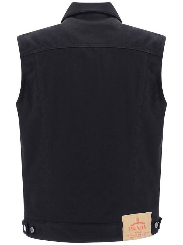 Bull Denim Vest Black - PRADA - BALAAN 3