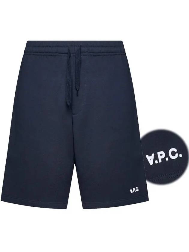 Men's Logo Drawstring Waist Track Shorts Dark Navy - A.P.C. - BALAAN 2