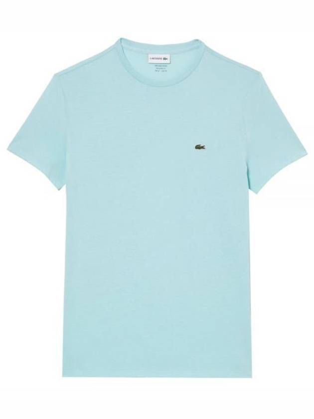 Crew Neck Pima Cotton Jersey Short Sleeve T-Shirt Light Green - LACOSTE - BALAAN 2