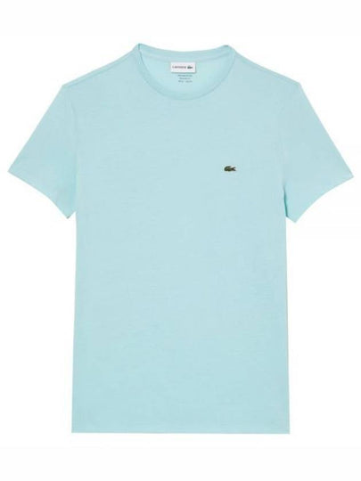 Crew Neck Pima Cotton Jersey Short Sleeve T-Shirt Light Green - LACOSTE - BALAAN 2