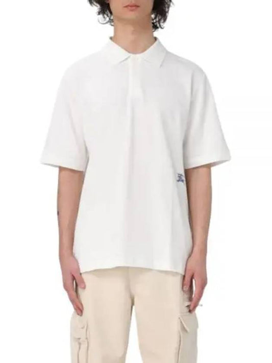 EKD Embroidery Regular Fit Polo Shirt White - BURBERRY - BALAAN 2
