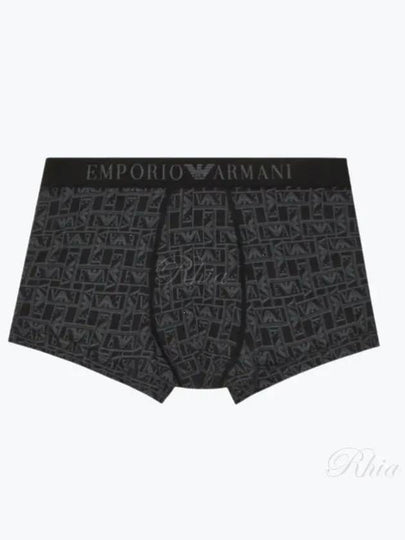 All Over Logo Trunk Briefs Black - EMPORIO ARMANI - BALAAN 2