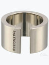 Women's Garage Engraved Logo Ring Silver - BALENCIAGA - BALAAN 2