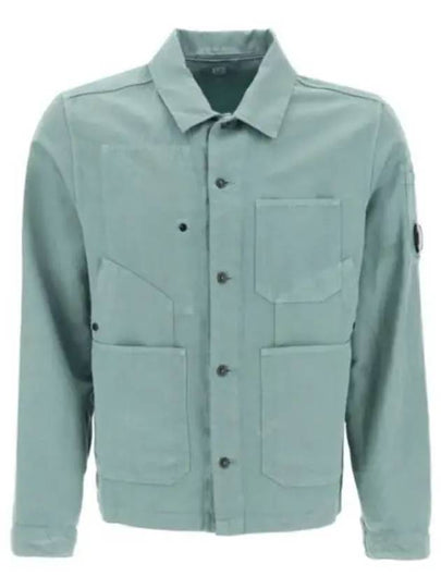 Cotton Linen Over Long Sleeve Shirt Green - CP COMPANY - BALAAN 2