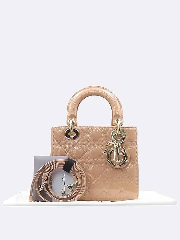 M0531OWCB Gold Lady Cannage Rose Patent Small 2WAY - DIOR - BALAAN 1