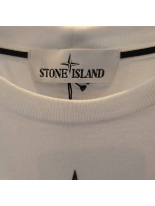 Band Multi Logo Short Sleeve T-Shirt White - STONE ISLAND - BALAAN 4