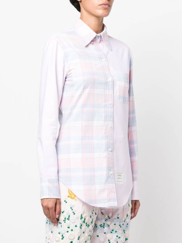 Funmix Check Classic Long Sleeve Shirt Light Pink - THOM BROWNE - BALAAN 5