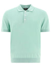 Embroidered Logo Knit Polo Shirt Green - A.P.C. - BALAAN 1