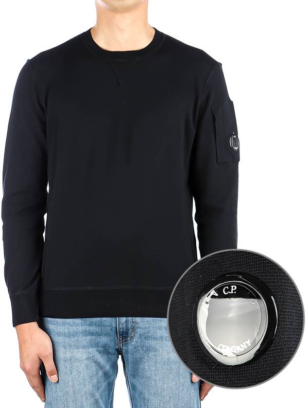 Lens Wappen Crew Neck Sweatshirt Navy - CP COMPANY - BALAAN 1