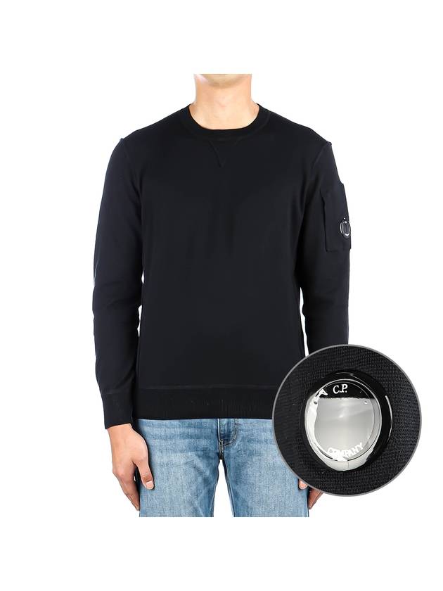 Lens Wappen Crew Neck Sweatshirt Navy - CP COMPANY - BALAAN 2