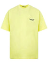 Wave Logo Short Sleeve T-Shirt Neon Yellow - BALENCIAGA - BALAAN 1