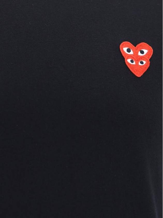 Double Heart Wappen Short Sleeve T-Shirt Black - COMME DES GARCONS - BALAAN 4