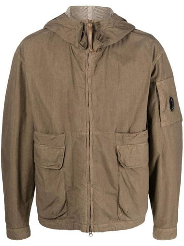 Boxy Lens Wapen Hooded Jacket Brown - CP COMPANY - BALAAN 1