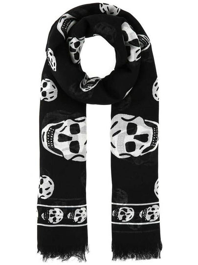 Skull Print Scarf Black - ALEXANDER MCQUEEN - BALAAN 2