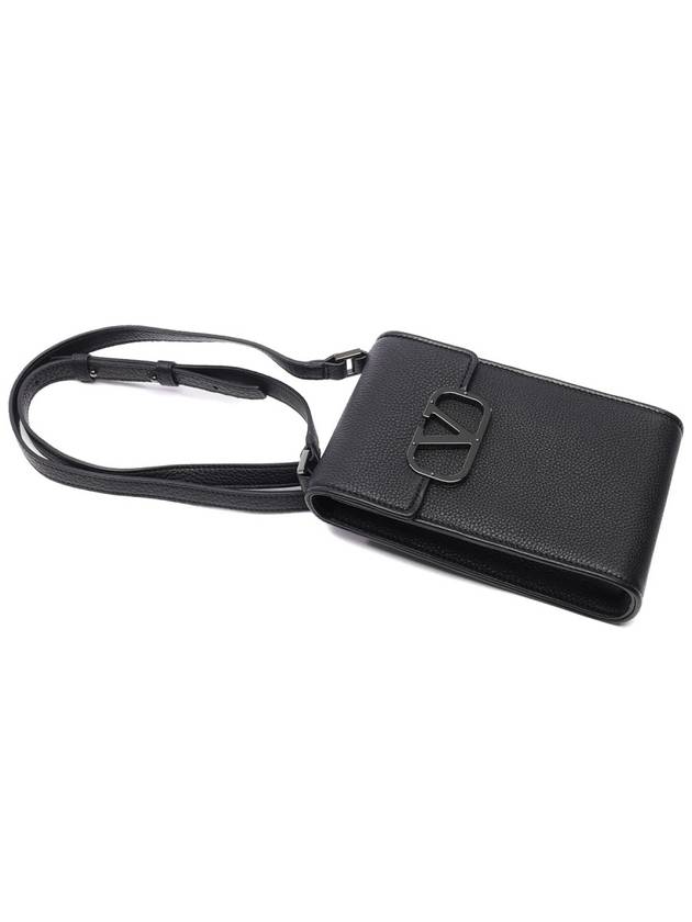 Men's Signature V Logo Phone Cross Bag Black - VALENTINO - BALAAN 6