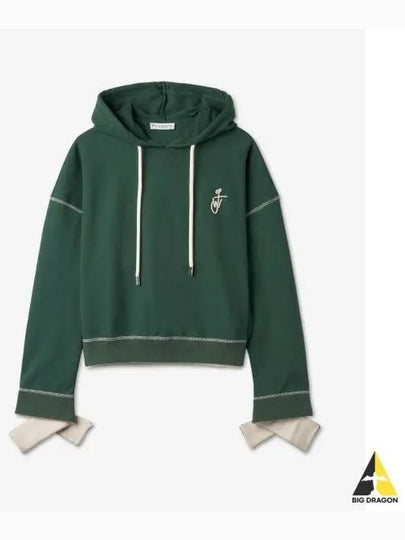 Logo Crop Hoodie Green - JW ANDERSON - BALAAN 2