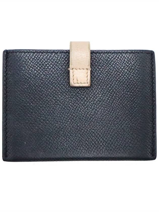 Celine 10A573A15 07DN Dark Navy Color Grain Calfskin Accordion Strap Card Wallet - CELINE - BALAAN 3