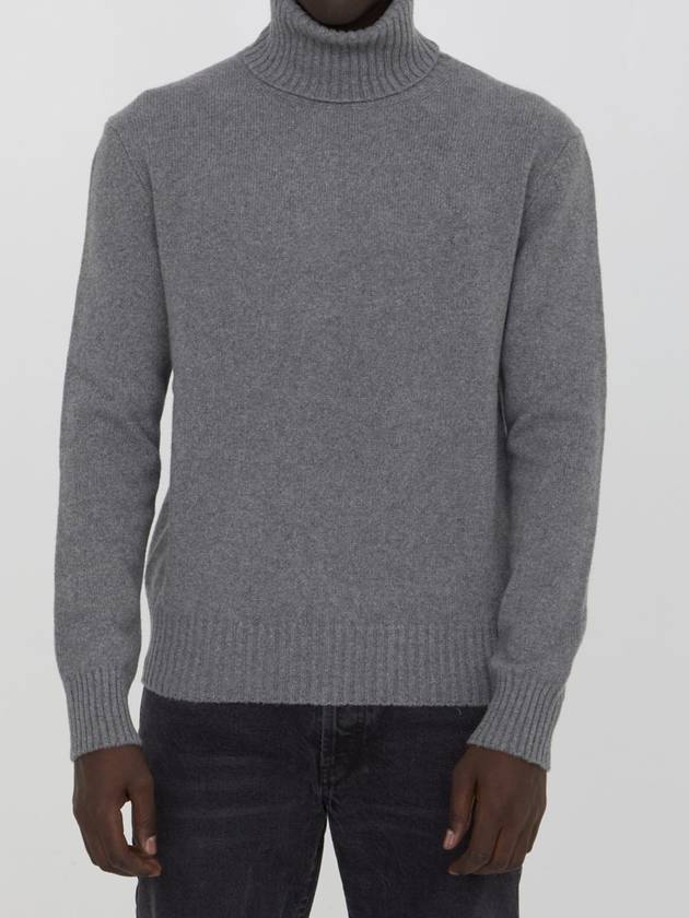 Cashmere Turtleneck Grey - AMI - BALAAN 2