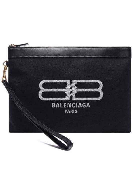 Jumbo Flat Clutch Bag Black - BALENCIAGA - BALAAN.