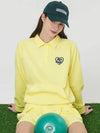 Heart logo point collar neck sweatshirt YELLOW - MONBIRDIE GOLF - BALAAN 4