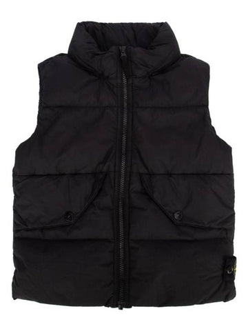 Kids Wappen Patch Down Padded Vest Black - STONE ISLAND - BALAAN 1