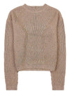 Editto Rib Knit Lurex Yarn Knit Top Beige - MAX MARA - BALAAN 9