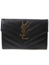 Monogram Envelope Small Half Wallet Black Gold - SAINT LAURENT - BALAAN 2