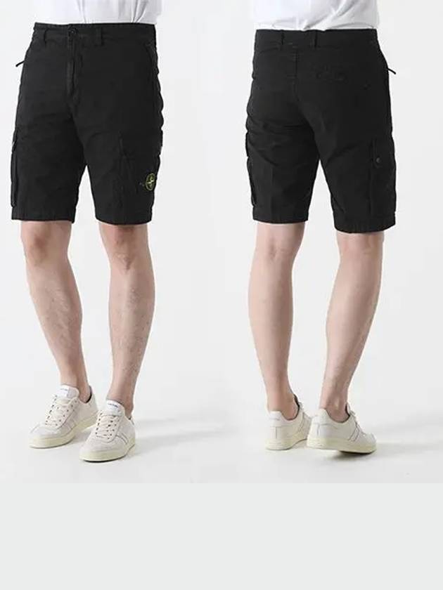 L11WA slim fit Bermuda cargo shorts black - STONE ISLAND - BALAAN 2