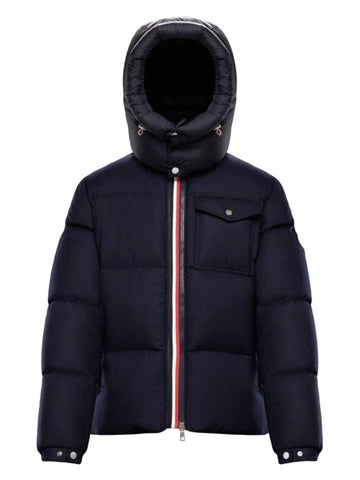 Men's Brazo BRAZEAU Logo Hood Padded Navy - MONCLER - BALAAN 1