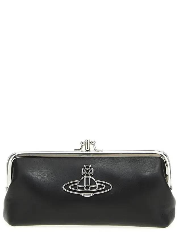 Nappa Thin Line ORB Frame Chain Long Wallet Black - VIVIENNE WESTWOOD - BALAAN 1