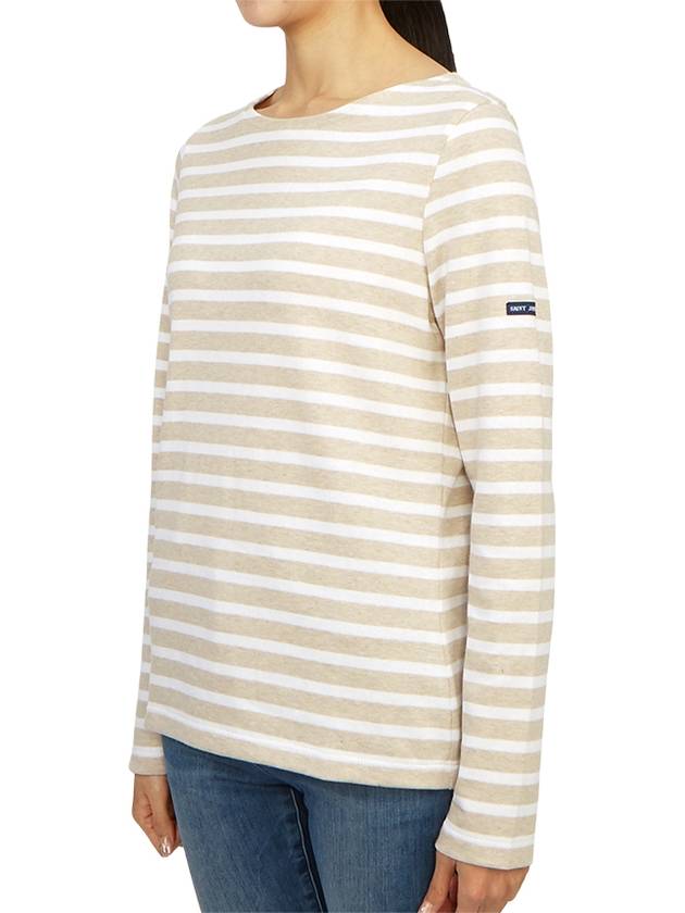 Women's Meridame II Striped Long Sleeve T-Shirt Naturelle Neige - SAINT JAMES - BALAAN 3