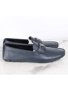 Triangle logo leather loafer navy 9 5 285 - PRADA - BALAAN 5