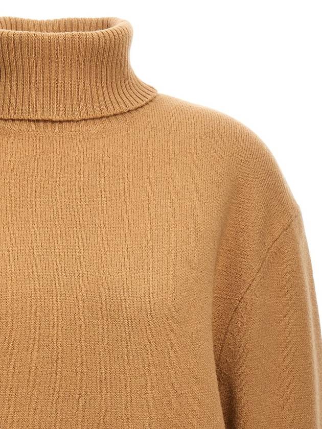 Logo Knitted Wool Turtleneck Camel - A.P.C. - BALAAN 4