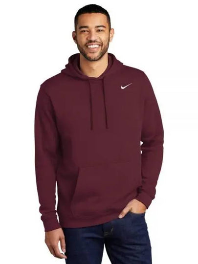 Swoosh Club Fleece Hoodie Dark Maroon - NIKE - BALAAN 2