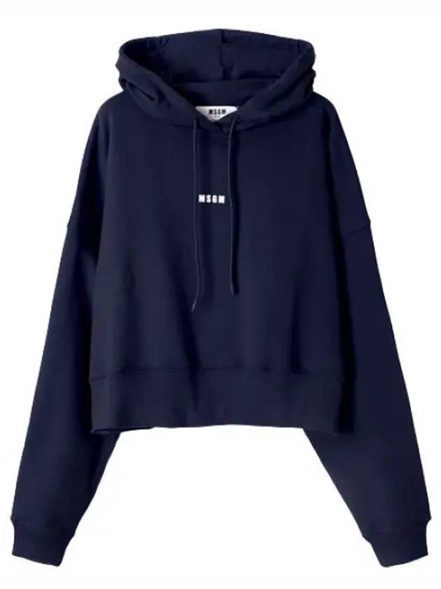 Micro Logo Cropped Hooded Sweatshirt Women - MSGM - BALAAN 1